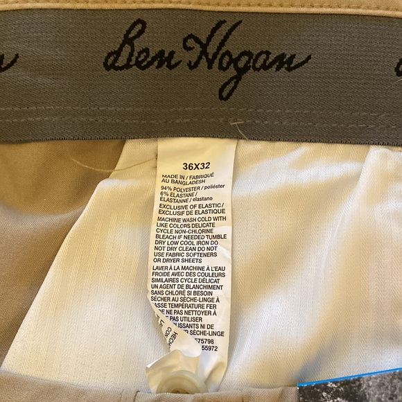 Ben Hogan Performance Men’s Pants 36x32 Lightweight Moisture Wicking Sun Pro NWT - Picture 6 of 6